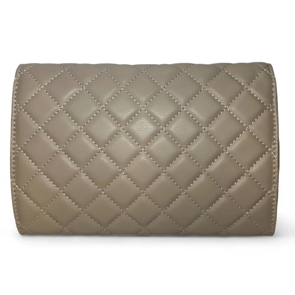 Badgley Mischka Diamond Quilt Convertible Crossbody Bag - Natural/Tan NWT